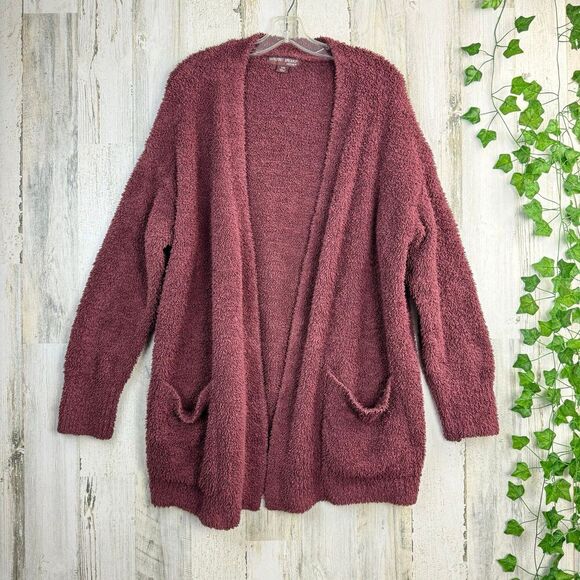 Barefoot Dreams Cozychic So-Cal Cardigan Sweater Open Front Pocket Oversized S/M